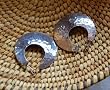 Sterling Silver Hammered Large Flat Loop Earrings