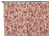Ellis Curtain Palmer Floral Toile Bathroom Shower Curtain, Red