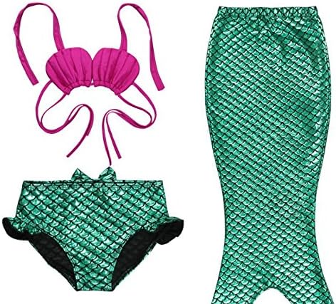 Mermaid Dress Baby Girls Costume Bikini Swimwear Swimsuit (7-8 Years)
