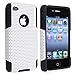 eForCity Hybrid Case compatible with Apple® iPhone® 4 / 4S, Black Skin / White Meshed Plastic