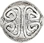 Blue Moon Global Nomad Metal Beads, Swirl Design, Ant. Silver, 5/Pkg (15mm)