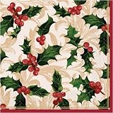 Holly & Berries Paper Luncheon Napkins (100 count)