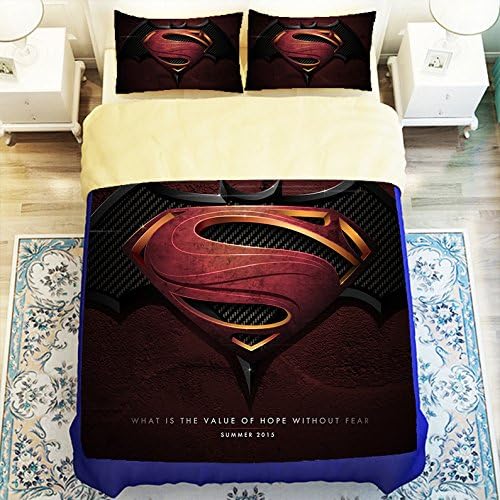 Generic Superman 4 Piece Duvet Cover Set Queen Size