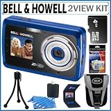 Bell and Howell 2V5 12 Megapixel 2view Digital Camera in Blue + 4GB Accessory Kit