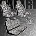 New Premium Grade 11 Pieces Zebra Print Low Back Front Car Seat and Rear Bench Cover ...