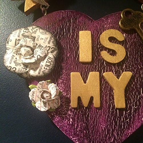 "Here is My Heart" rustic love sign. Key to my heart, gift for her. Valentine's Day gift