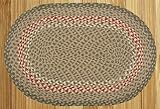 IMAGE OF 2'x8' Oval Braided Rug Green/Burgundy