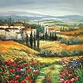 Uncle Tinos Village Original Handpainted by L. Tiva - 32x32x1.5"