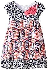 Girls Cotton/Polyester/Rayon General Print Crinkled  Dress