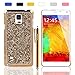 Galaxy Note 4 Case, HESPLUS Bling Glitter Handcraft Rhinestone Diamond Hard Case Case for Samsung Galaxy Note 4 (gold) + Stylus Pen