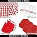 DII Checkered Tabletop Collection 100% Cotton, Machine Washable, Tablecloth, 60x104, Red