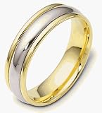 Titanium & 18 Karat Yellow Gold 6mm Classic Wedding Band Ring