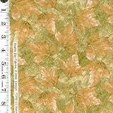 Seattle Bay quilt fabric orange and green fall leaf print 100% c...