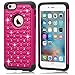 iPhone 6S Case,EC™ [Shockproof] Apple iPhone 6S Case, Heavy Duty Dual Layer Hybrid Stud Rhinestone Bling Protection Cover Case for Apple iPhone 6S / 6 (Hot Pink)
