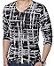 QZUnique Men's Plus Modern V-Neck Long Sleeve T-shirt