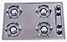 Summit : ZTL05 30in Gas Cooktop with 4 Open Burners and Pilot Ignition: Brushed Chrome