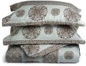 Regal Collection 300-Thread Count Kristie Medallion Cotton Full/Queen Duvet Set,  Teal
