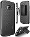 S6 Edge case, Kaptron (TM) Galaxy S6 Edge Hybrid Dual Layer Combo Armor Defender Protective Kickstand Holster case with Locking Belt Swivel Clip for Samsung Galaxy S6 Edge (Black)