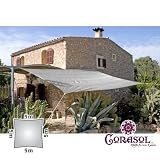 Produkt-Bild: Corasol Premium Sonnensegel, 5x5m, quadratisch, silbergrau