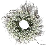 GKI Bethlehem Lighting 40-Light Baby's Breath 19-Inch Wreath