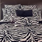 Thro Ltd. Zebra Collection Microluxe King Comforter Set, Black/White