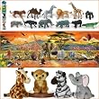 Melissa & Doug Safari Floor Puzzle with Wild Animals Toob Set of 3 Items