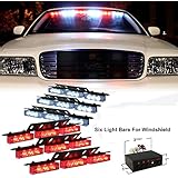 XKTTSUEERCRR 54x LED Ultra Bright Emergency Service Vehicle Dash Deck Warning Flashing Strobe Light (Red & White)