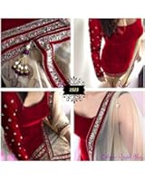 New Indian Designer Red Velvet Party Wear Salwar Suit Dress Material