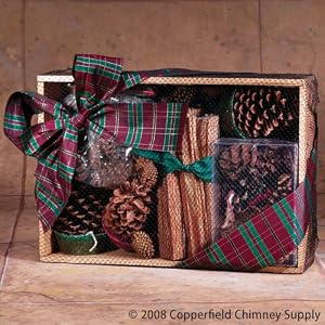 Copperfield 47140 Fire Starter Oak Crate With Color Cones, 4 Pine Cone Fire Starters,...