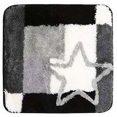 2tlg Set Badgarnitur Badteppich STAR 60 x 100 cm und WC-Vorleger 60 x 50 cm silbergrau Badvorleger Badmatte