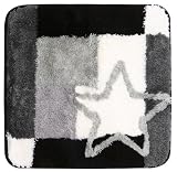 2tlg Set Badgarnitur Badteppich STAR 60 x 100 cm und WC-Vorleger 60 x 50 cm silbergrau Badvorleger Badmatte