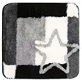 2tlg Set Badgarnitur Badteppich STAR 60 x 100 cm und WC-Vorleger 60 x 50 cm silbergrau Badvorleger Badmatte