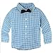 Big Elephant 2 Pieces Baby Boys Long Sleeve Plaid Shirt Overalls Set with Bow E8