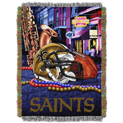 NFL New Orleans Saints 48-Inch-by-60-Inch Acrylic Tapestry Throw