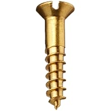 Brass Wood Screw, Flat Head, Slotted Drive