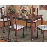 Queen Anne Style Cherry Finish Wood Dining Room Table