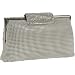 Whiting & Davis Bubble Mesh and Crystal Clutch,Silver,one size