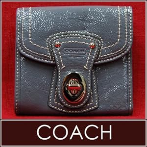 Buy Authentic Legacy Patent French Purse Wallet 42443 Gray by COACH