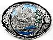Washington State Enamel Pewter Belt Buckle
