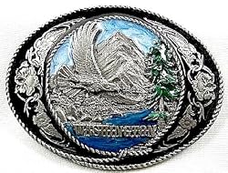 Washington State Enamel Pewter Belt Buckle