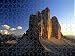 Jigsaw of Three Pinnacles, Tre Cime di Lavoro view from Patern Saddle at sunset from Ardea
