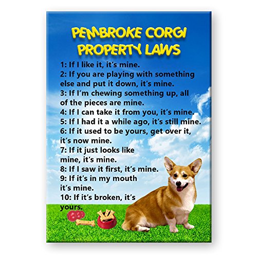 Pembroke Corgi Property Laws Fridge Magnet No 1