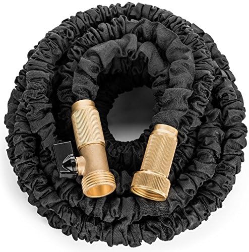 25 Feet Expanding Hose, Strongest Expandable Garden Hose on the Planet. Solid Brass Ends, Triple Latex Core, Extra Strength Fabric