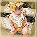 Baby Girls Lovely Ruffle Lace Collar Bodysuit with Headband (6M, Yellow)