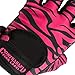 Contraband Pink Label 5277 Women's Design Series Zebra Print Lifting and Rowing Gloves (Pair) - Lightweight Vegan Medium Padded Microfiber Amara Leather w/Griplock Silicone (Black/Pink, Medium)