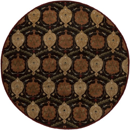 9.75' Constantina Russet, Espresso and Bronze Round Wool Area Throw Rug