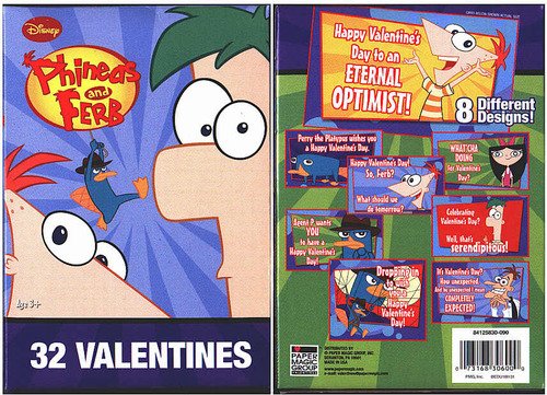 Disney Phineas and Ferb Valentines Cards