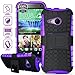 ElBolt TM 3 in 1 Bundle HTC One Mini 2 / HTC One Remix / HTC M8 Mini Armor Grenade Stand Hard Gel Case -Purple with Free Ultra-Sensitive Stylus Pen and Premium Screen Protector by ElBolt TM