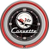 IMAGE OF Trademark Corvette C1 14-Inch Diameter Neon Clock (Black)
