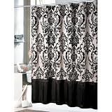 VictorianClassicBlackWhiteToileBathroomSHOWERCURTAIN